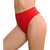 Bellecarrie Women's Thong Rave Bottoms High Waisted High Cut Bikini Bottoms…