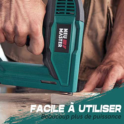 NEU MASTER Electric Stapler, Electric Nailer NTC0060 for DIY Projects in Furniture, Carpentry and Woodworking, Including Staples and Nails