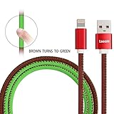 iphone Charging Cable / Lightning Cable [Apple MFi Certified] 3ft Leather Charger Cable / Charger Cord for iPhone X,iPhone 8/8 plus,iPhone 7 /7 plus/iPhone 6s/6/iPhone5/iPad/ iPad Pro / mini（Brown)