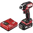Skil PWR CORE 20 Brushless 20V 1/4" Hex Compact Impact Driver Kit with 3-Speed & Halo Light & One-Handed Collet Including 2.0Ah Battery and Charger- ID6739B-10