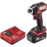 SKIL PWR CORE 20 Brushless 20V 1/4" Hex Compact Impact Driver Kit with 3-Speed & Halo Light & One-Handed Collet Including 2.0