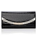 Vbiger Cow Leather Wallet for Women Alligator Pattern Trifold Long Style Money Clip