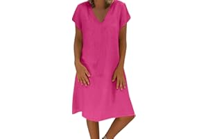 Kiosan Summer Dresses 2023 Sleeveless Working Dress Short Sleeve Solid V-Neck Casual Women's Dress Plus Size Maxi Dress