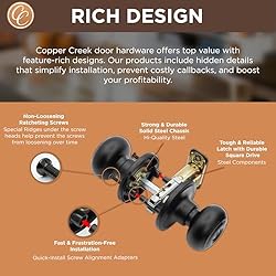 Copper Creek Matte Black Door Knobs - Round