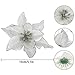 ADSRO 10Pcs Glitter Hollow Wedding Party Decor Christmas Artificial Fabric Simulation Flower Xmas Tree Decorations (White)