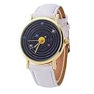 Vavna Solar System Montage Unisex Leather Quartz Watch - White