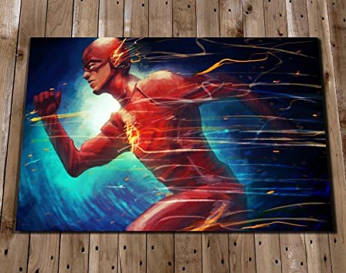 The Flash Art Print Poster - DC Comics Painting - Home Decor - Superhero Comic Art Picture - Wall Art