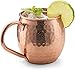 Divlor Moscow Mule Copper Mugs - Hammered Finish with Solid Copper Handle, Set of 2 with One Shot Glass, 16-Ounce