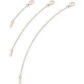 VANBARIS 925 Sterling Silver Necklace Extender Rose Gold Necklace Extender Rose Gold Chain Extenders for Necklaces 3 Piece Set (2, 4, 6 inch)