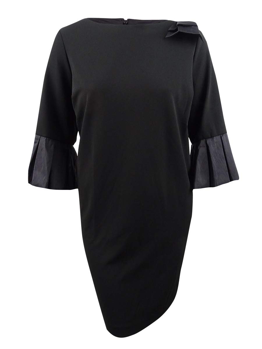 Jessica Howard Women's Plus Size BowDetail Sheath Dress (18W, Black)