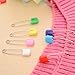 CUGBO 200 Counts Baby Kids Safety Pins, Durable Child Proof Diaper Cloth Pins, Colored Plastic Head Clip Locking Bib Nappy Pins, Art Craft Sewing Accessories