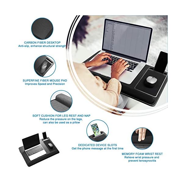Lap-Desk-Laptop-Tray-with-Pillow-Cushion-Lightweight-Lap-Stand-with-Built-in-Mouse-PadWrist-RestPhone-Slot-Laptop-Size-up-to-17-Inches-For-Sofa-and-Bed-use-No-008312862-0001 Lightweight Lap Desk Laptop Tray with Pillow Cushion, Lap Stand with Built-in Mouse Pad/Wrist Rest/Phone Slot, Laptop…