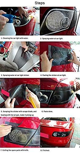 NewL 12 by 48 inches Self Adhesive Auto Car Tint Headlight Taillight Fog Light Vinyl Smoke Film Sheet Sticker Cover (light black) - Image 5