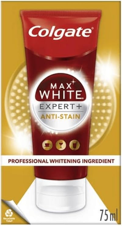 Colgate Max White Expert Anti-Stain Toothpaste 75ml – Enamel Safe Daily Use