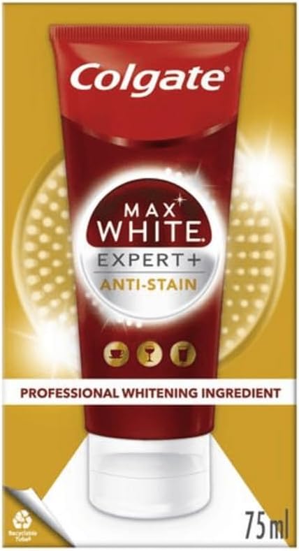 Colgate Max White Expert Anti-Stain Toothpaste 75ml – Enamel Safe Daily Use