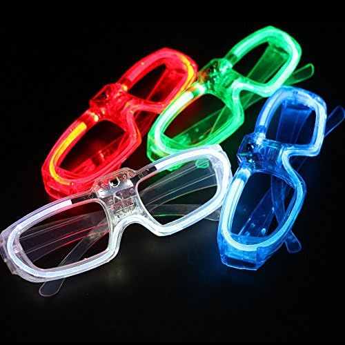 (Pack of 4)LED light flashing Aviator glasses LED glasses toy cold light luminous glasses for night club concert party holiday (Aviator glasses)