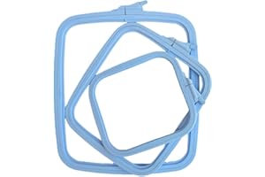 Nurge Blue 3 Pcs Set Plastic Square Embroidery Hoop, Cross Stitch Hoops, Punch Needle Hoop (3 Pcs)