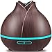 URPOWER 400ml Wood Grain Essential Oil Diffuser, Running 10+ Hours Aromatherapy Diffuser for Essential Oils with 2 Mist Modes, 4 Timer Setting, Whisper Quiet Humidifiers for Bedroom, Home, Office