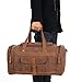 Plambag Canvas Duffle Bag, 50L Large Travel Duffel for Overnight Weekend Luggage(Coffee)