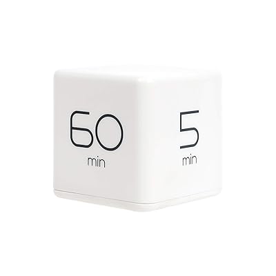 mooas Cube Timer 5, 15, 30 and 60 Minutes Time Management (White), Kitchen Timer, Kids Timer, Workout Timer