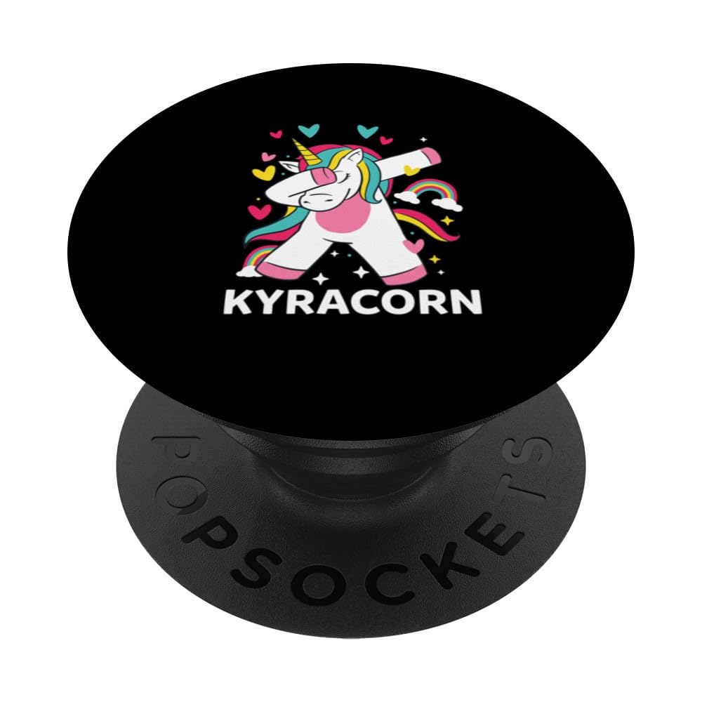 Kyracorn Personalized Name Dabbing Unicorn Kyra PopSockets Swappable PopGrip