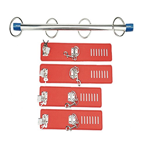 ZTD 2pcs Bar Spreader Handcuffs Black and Red
