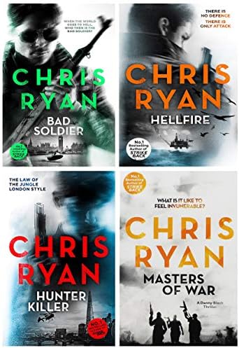 Chris Ryan Danny Black Thriller 4 Books Collection Set - Masters of War, Bad Soldier, Hunter Killer, Hellfire Paperback – January 1, 2018