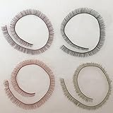 4PCS (20 * 8CM) Bjd/sd False Eyelashes Doll Eyelash Strip for Reborn Dolls Eyelashes - 4 Color:Brown/Black/red Brown/Light Grey