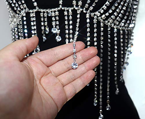 KimYoung Sexy Body Chain Sets Women Silver Bra Chain and Skirt Belly Chain Sets Nightclub Party Bikini Beach Waist Body Chain Jewelry (Body Chain Set - Silver) - Thumbnail 4