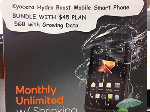 Kyocera Hydro Boost Mobile Smart Phone + DATA & Unlimited Nationwide Talk,Text