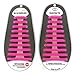No Tie Elastic Shoelaces by Coolnice®, Silicone Shoe Lace Lock Bands for Kids or Adults 20 Pc DIY for sneakers, boots, running, triathalon- Color of Pink