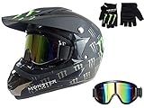 Myheartgoon Motocross Helmet Dirtbike Racing Helmet New Bright Black