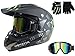 Myheartgoon Motocross Helmet Dirtbike Racing Helmet New Bright Black Five Star