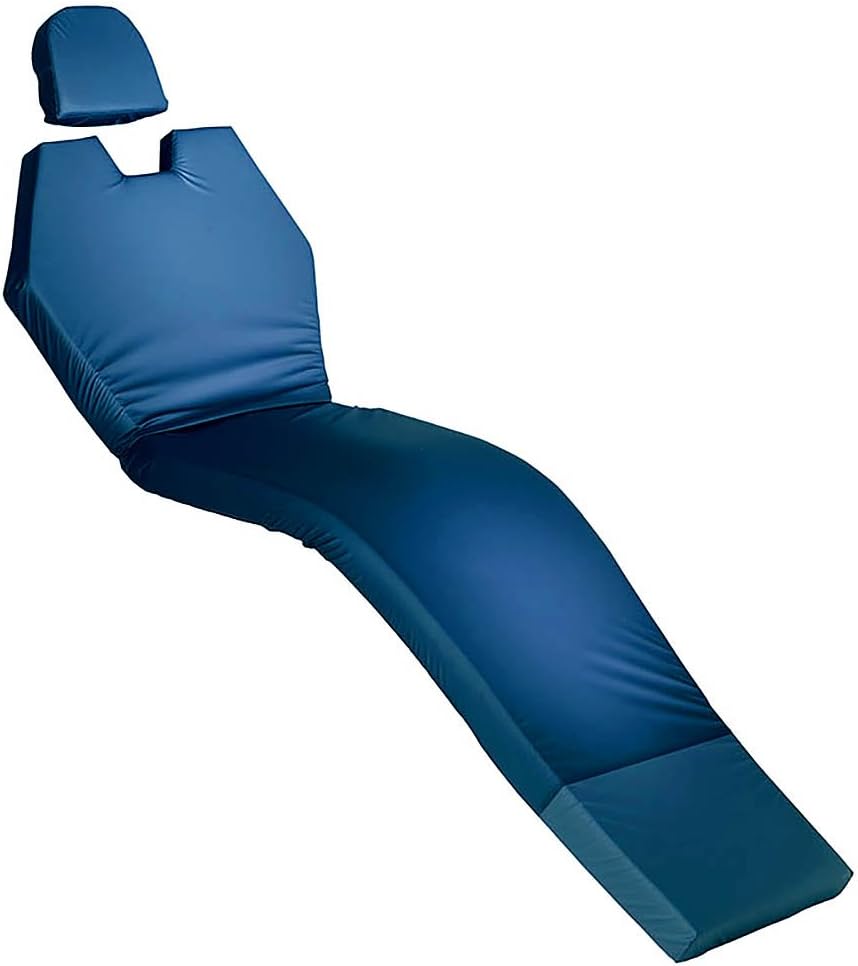 Blue Chip Medical Products, Inc. 3" Memory Foam Dental Chair Overlay with Head Rest & Heel Protector - Navy - Fits All Chairs - Made in The US.