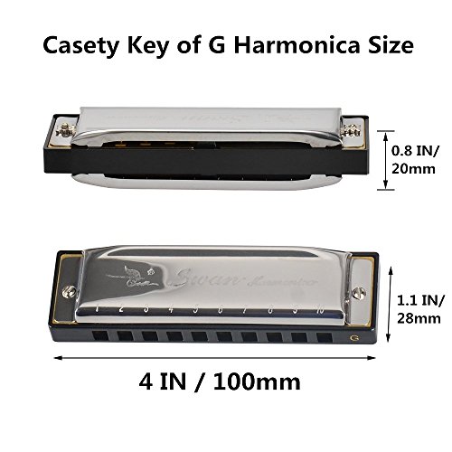 image for G Harmonica, Cafurty Diatonic 10 Holes 20 Tones Key of G Blues Rock Ja