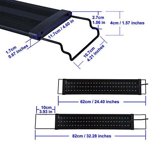 Zeiger Led Aquarium Light, Full Spectrum Fish/Reef Tank Lighting with Extendable Brackets, 2 Modes for 24-32 Inch, 25-55 Gallon Tank, Suitable for Saltwater, Freshwater Growth