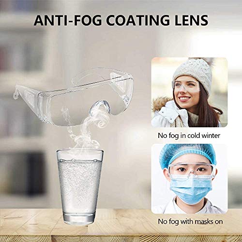 Anti Fog Safety Glasses, Safety Goggles Over Eyeglasses Pack of 3, Anti
