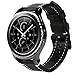 Valkit Compatible Galaxy Watch 42mm/Gear Sport Bands Genuine Leather Watch Band Bracelet Strap with Stainless Steel Clasp Replacement for Gear Sport SM-R600/Gear S2 Classic (SM-R732/735), Black