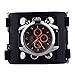 United Watchbands Wide Black Leather Tri Clasp Cuff Wrist Watch Band Rock Bracelet Cuff Cool