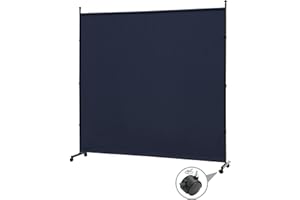 SIMFLAG 6FT Single Panel Room Divider with Wheels,Rolling Fabric Room Dividers for Partition Privacy Screens,Freestanding Wall Divider for Home Office,Restaurant,Hospital(Blue)