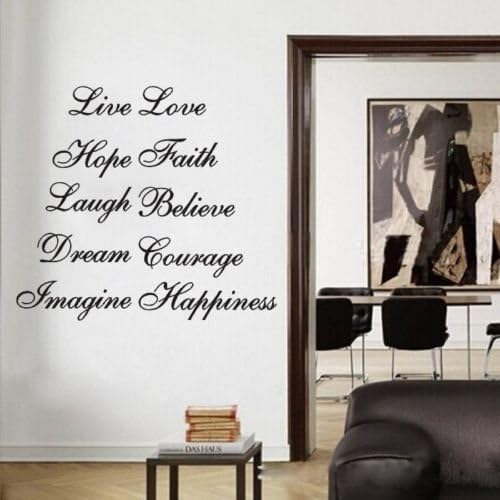 Juenana DIY Home Wall Room Stair Stickers Ten Inspiration Faith Words Vinyl Art Decals