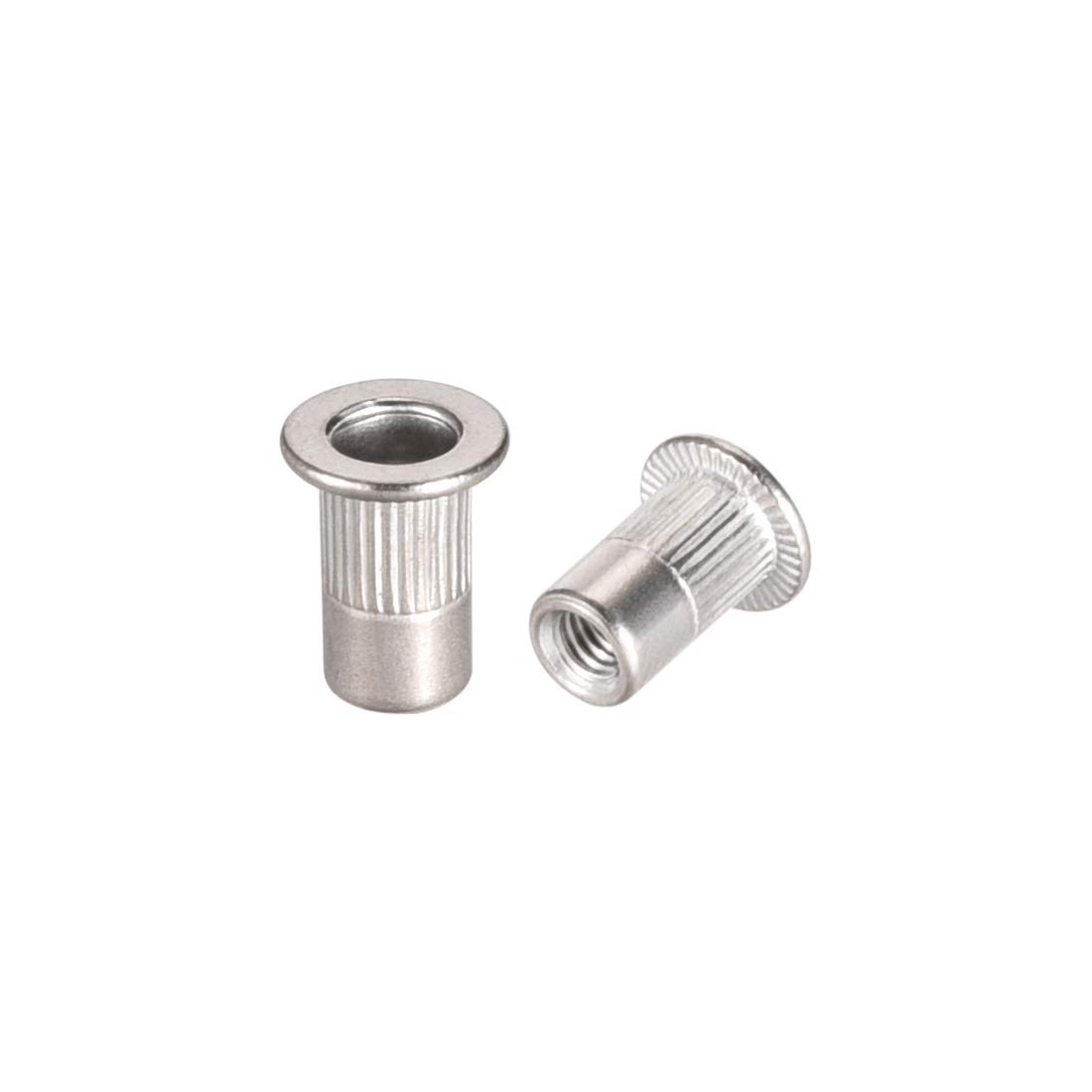 sourcing map M3 304 Stainless Steel Rivet Nuts Flat Head Insert 20 Pcs