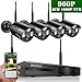 OOSSXX 8-Channel HD 1080P Wireless Network/IP Security Camera System(IP Wireless WIFI NVR Kits),4Pcs 960P Megapixel Wireless Indoor/Outdoor IR Bullet IP Cameras,P2P,App,No HDD