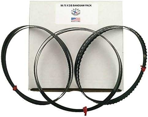99.75 x3/8 Bandsaw 3 Blade Pack - 4 TPI, 6 TPI, &amp; 10 TPI All Blades Made in USA