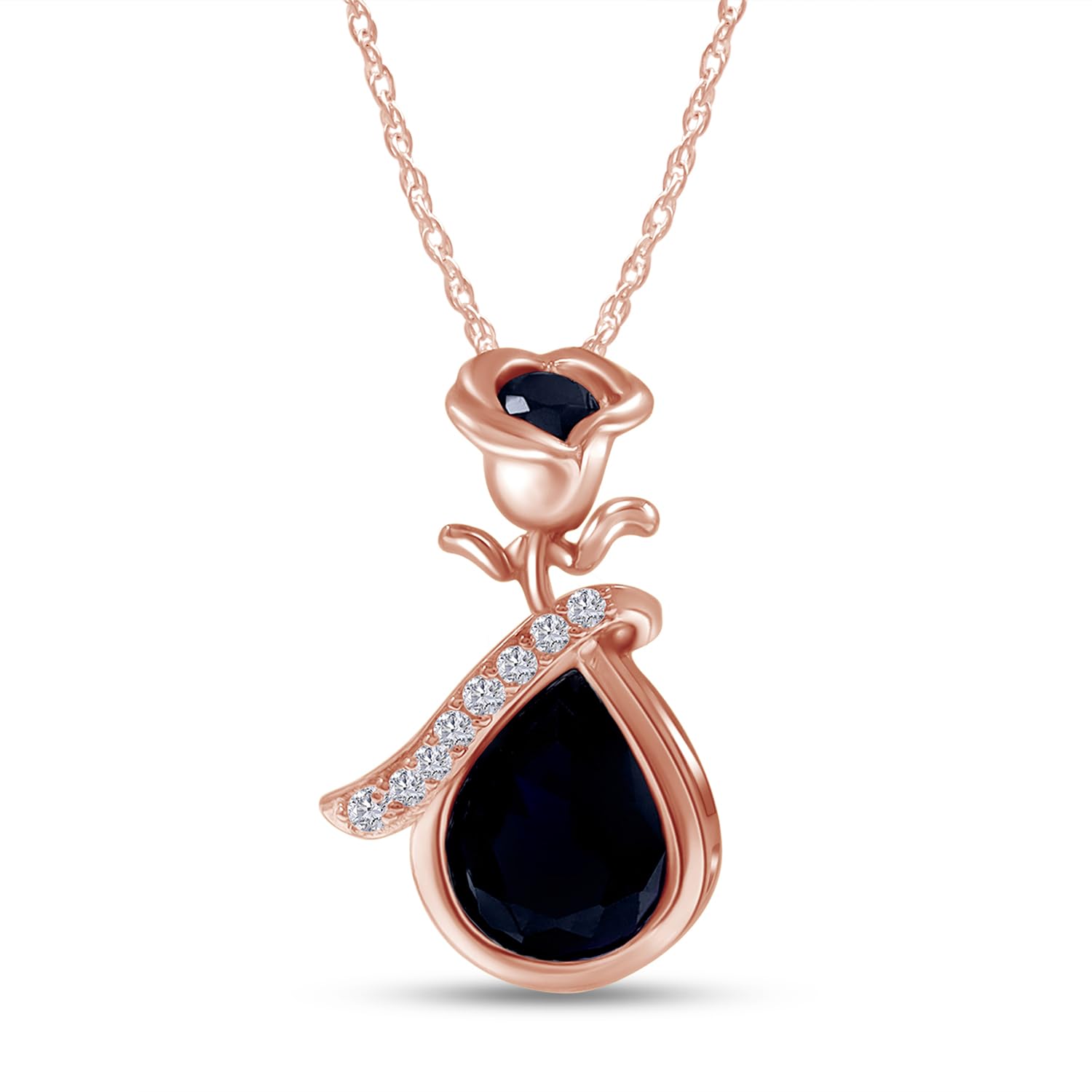 AFFY White CZ & Simulated Blue Sapphire Bezel