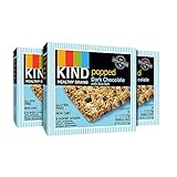 KIND Healthy Grains Granola Bars, Popped Dark Chocolate with Sea Salt, Gluten Free, 1.2oz Bars, 15 Count
