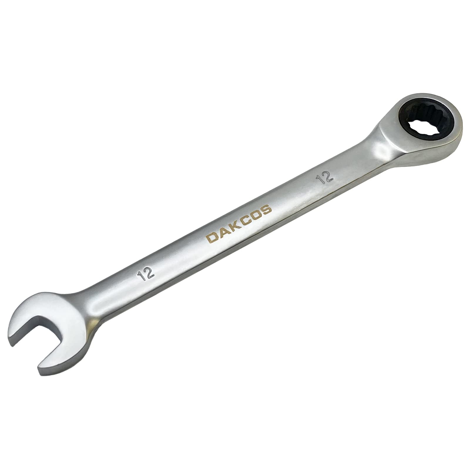 DAKCOS Fixed Head Ratchet Spanner 12mm Ratcheting Combination Wrench Chrome Vanadium Steel