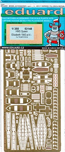 EDU53148 1:350 Eduard PE - HMS Queen Elizabeth 1943 Part 4 Cranes & Lifeboats (for use with the Trumpeter model kit) MODEL KIT ACCESSORY by Eduard