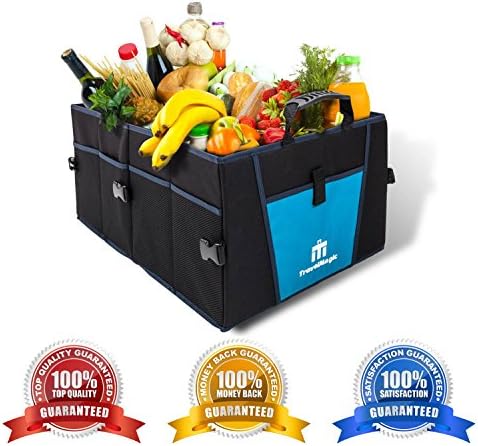 Car Trunk Organizer - Premium Quality by TravelMagic - Ideal for Vehicles SUV Van Car Truck - Strong Beautiful Multipurpose and Collapsible Trunk Auto Car Organizer - Cargo Box