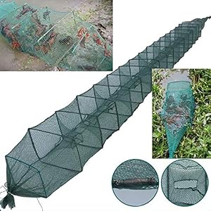 Ymygcc Nasse A Poisson 3,5m Pêche Cage Rivière Pliable Pêche Robuste étang De Pêche De Crabe Net Durable Du Lac De…